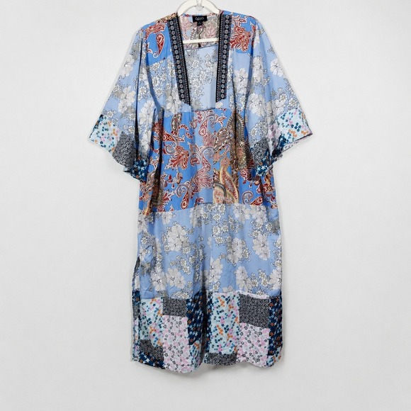 GiGiO USA Dresses & Skirts - GiGiO USA Patchwork Paisley Floral Caftan Maxi Dress M Boho